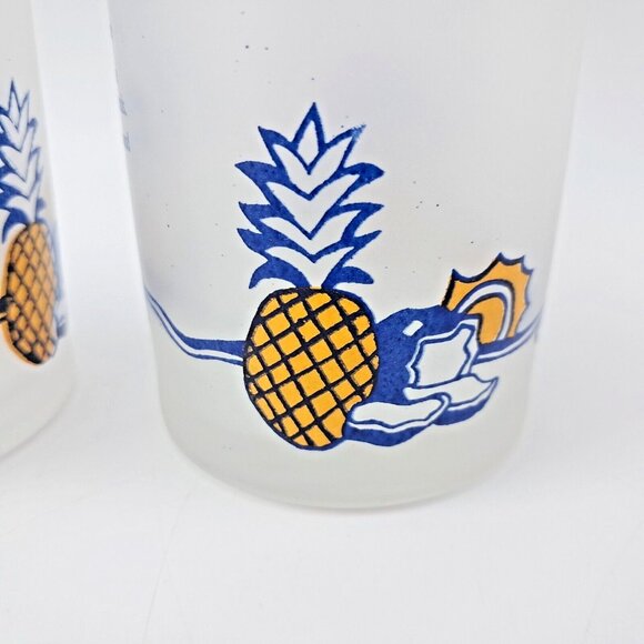 Vintage Coco López Piña Colada Glasses Set 3 Frosted Recipe Tiki Barware 12 OZ - Picture 4 of 5